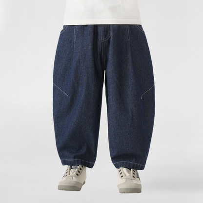 薄手デニムロングパンツ