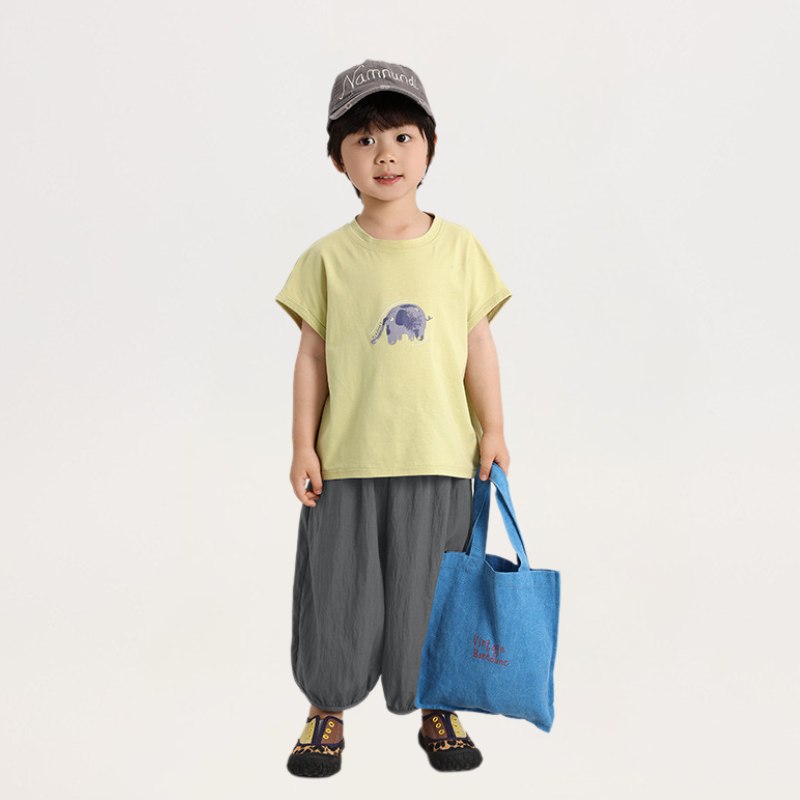 シボ感薄手八分丈パンツ