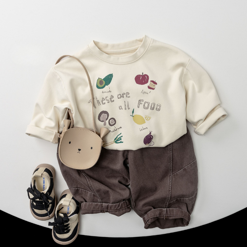 食べ物モチーフ長袖Tシャツ
