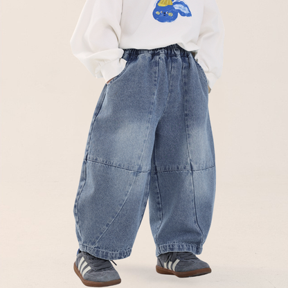 パッチワークデニムパンツ