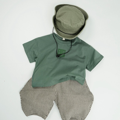 ストライプ七分丈ハーレムパンツ