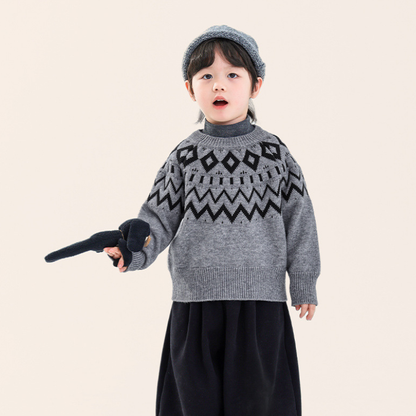 ノルディック柄厚手ニット