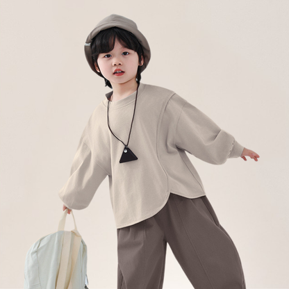 アシンメトリー純棉プルオーバー
