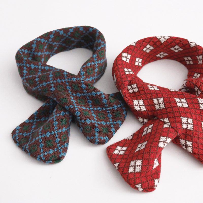 綿100%チェックマフラー