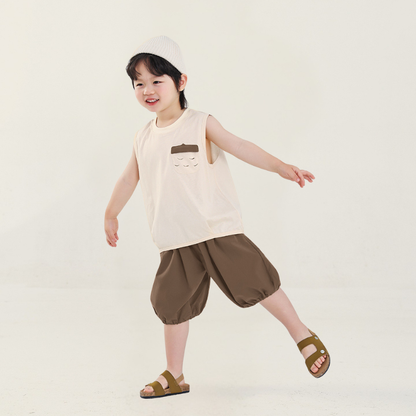 栗ポケットタンクトップ＆ショートパンツ2点セット