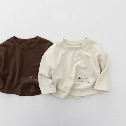 裾プリント長袖Tシャツ