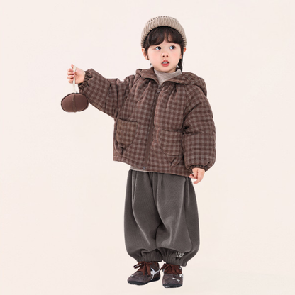 裾クマプリント裏ボアパンツ