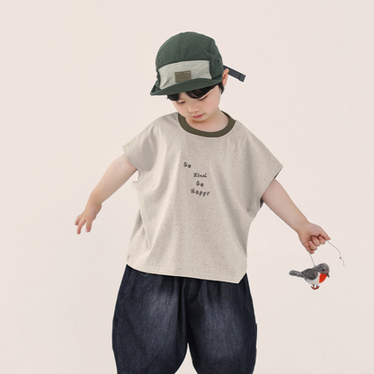 襟配色半袖Tシャツ