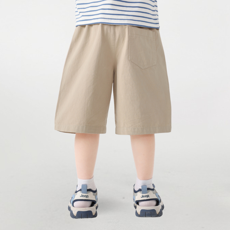 海軍風刺繍純綿ハーフパンツ