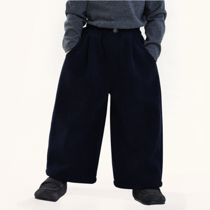 裏毛コーデュロイワイドパンツ