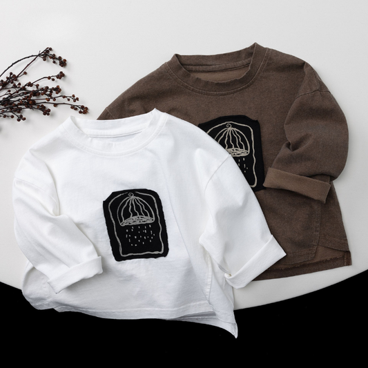 純棉長袖Tシャツ