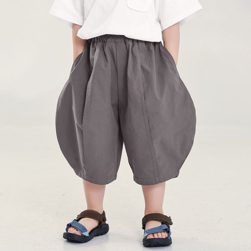 センタープレスコットン七分パンツ