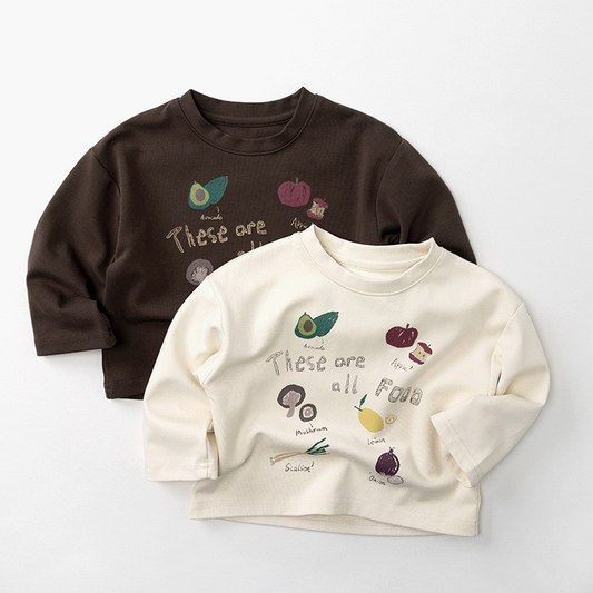 食べ物モチーフ長袖Tシャツ