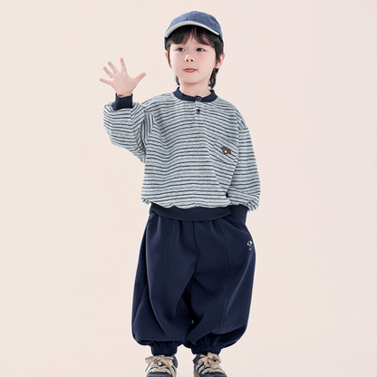 ヘンリーネックボーダースウェット