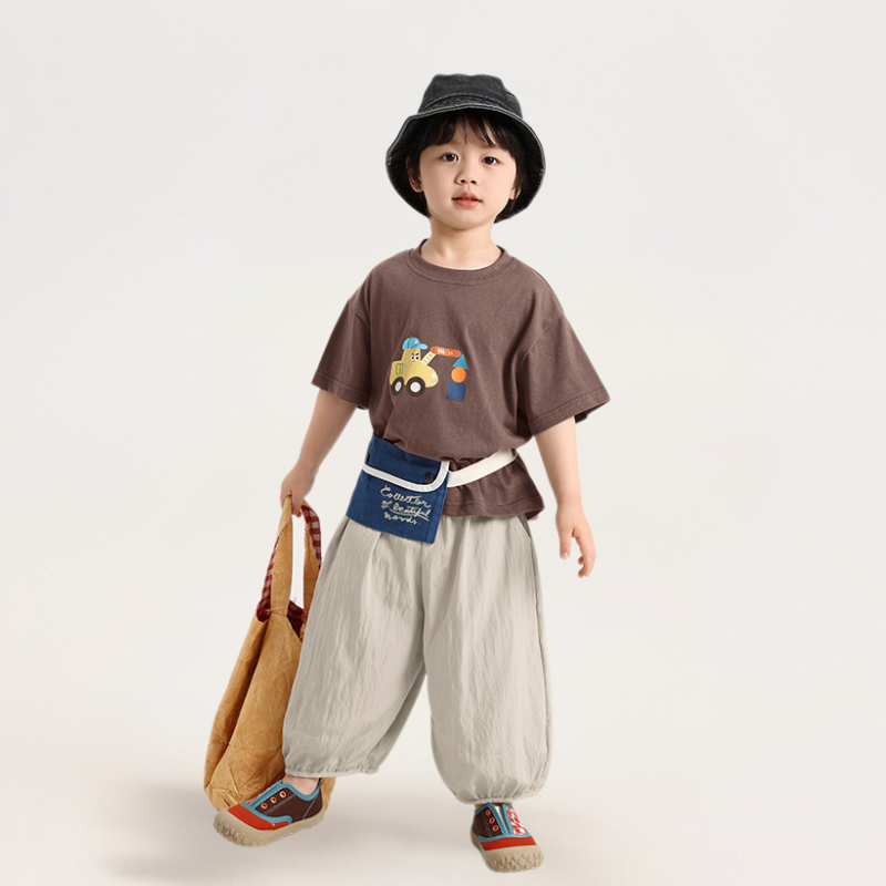 シボ感薄手八分丈パンツ