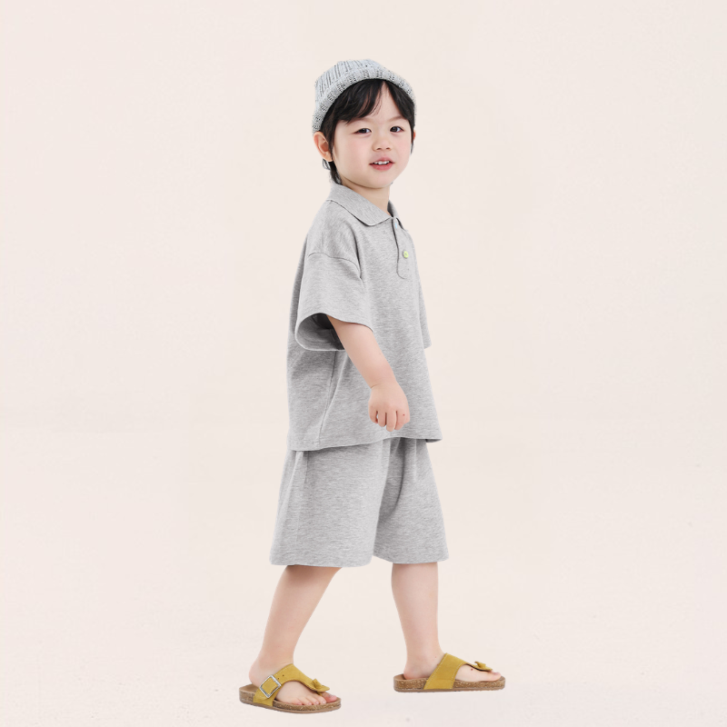 カラーボタンポロシャツ＆ショートパンツ2点セット