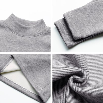 かすか縦ストライプ裏ボアインナー