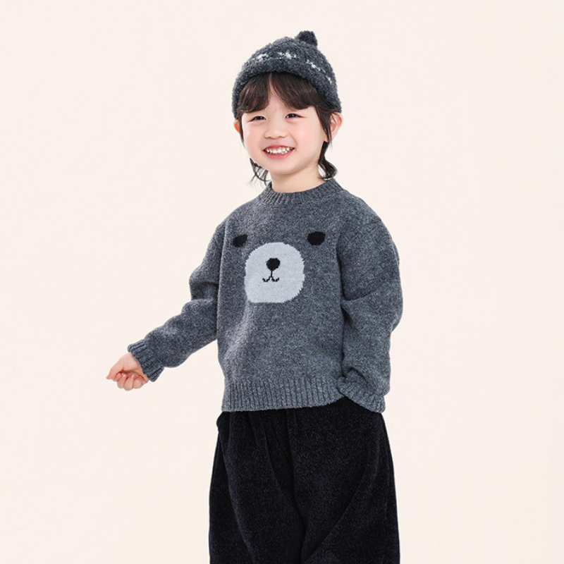 ベア柄プルオーバー