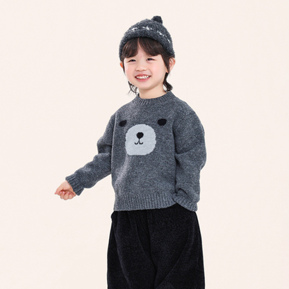 ベア柄プルオーバー
