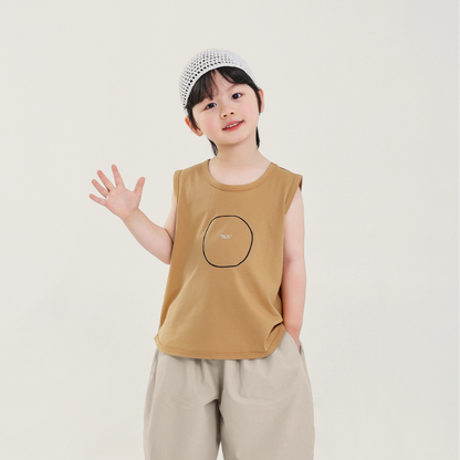 サークルプリントコットンタンクトップ