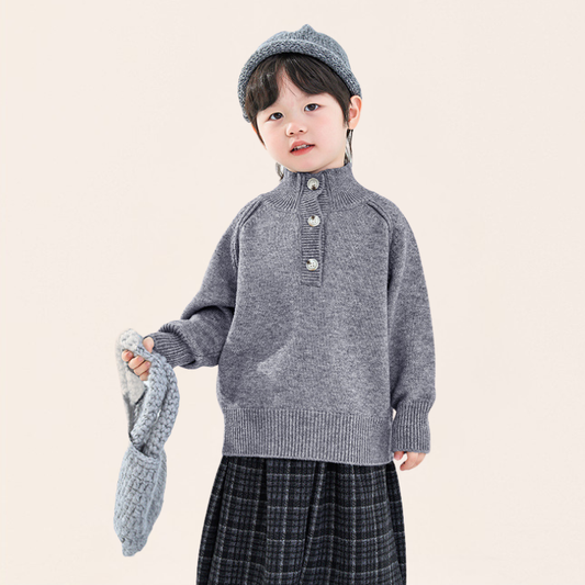 3ボタンニットセーター