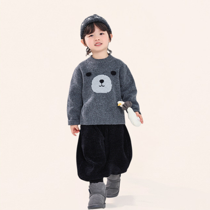 裾リブシェニール裏ボアパンツ