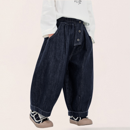 縦3ボタンデニムパンツ