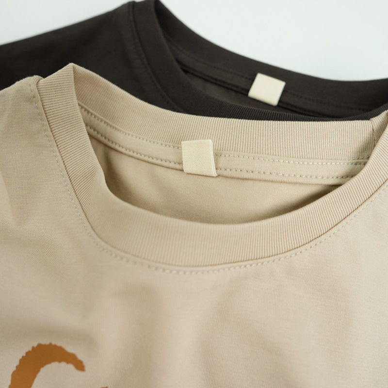 英字プリント綿100%半袖Tシャツ