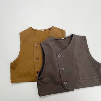アシンメトリー純綿ベスト