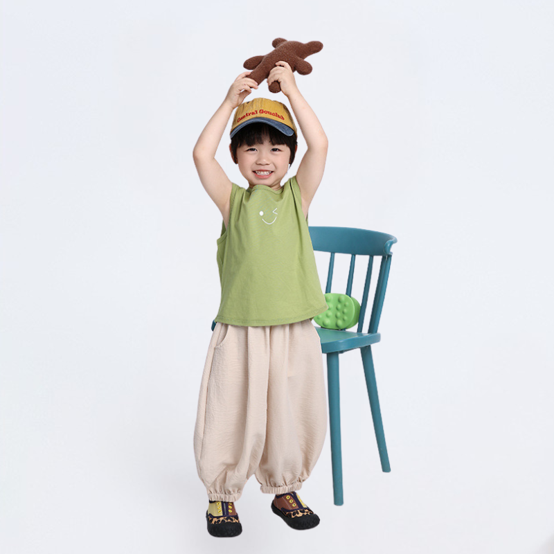 シボ感ゴム裾ロングパンツ