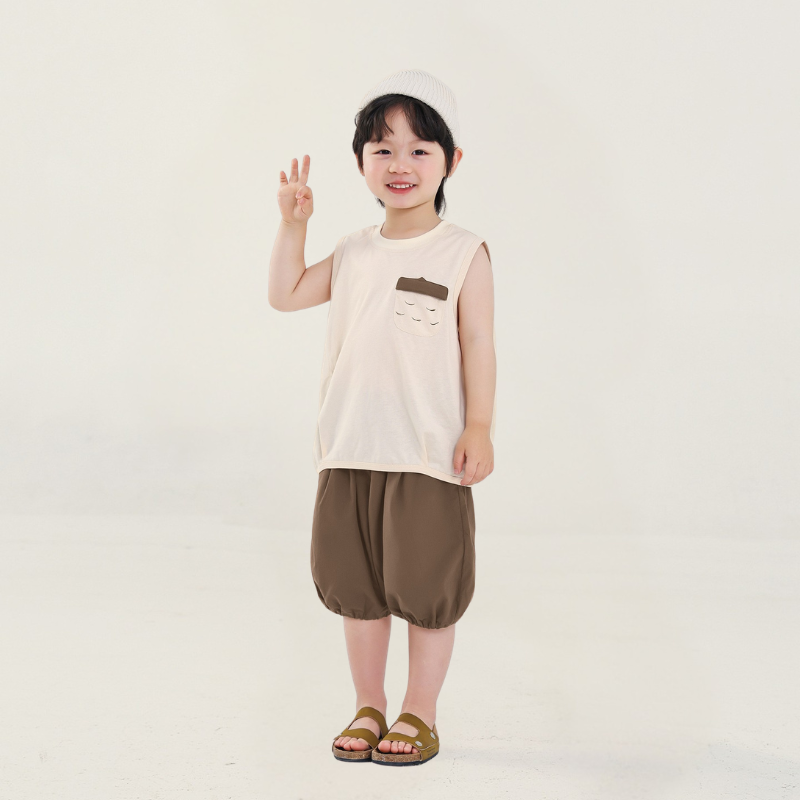 栗ポケットタンクトップ＆ショートパンツ2点セット
