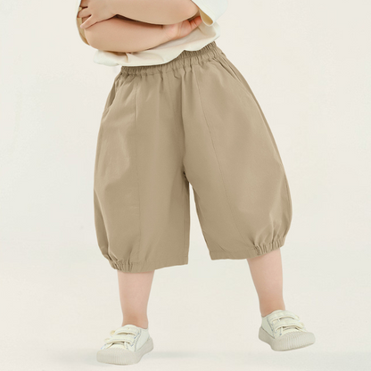 半ゴム仕様無地パンツ
