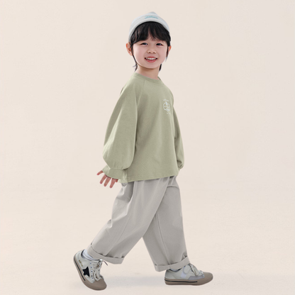 バックポケット刺繍コットンパンツ