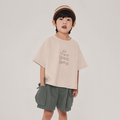 線描きプリントＴシャツ