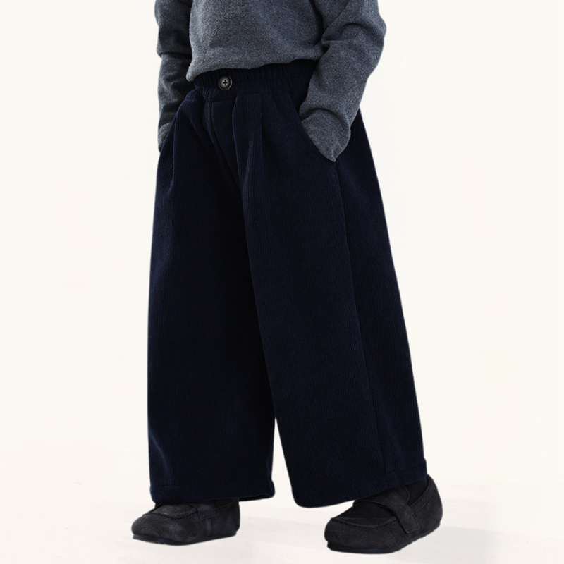 裏毛コーデュロイワイドパンツ