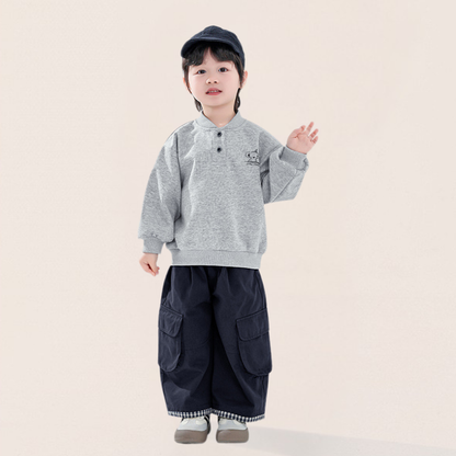 裾チェックカーゴパンツ