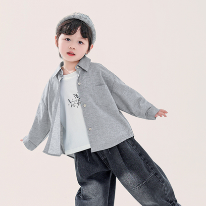 立体糸ストライプシャツ