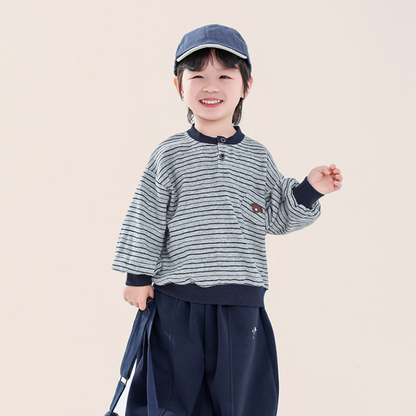 ヘンリーネックボーダースウェット