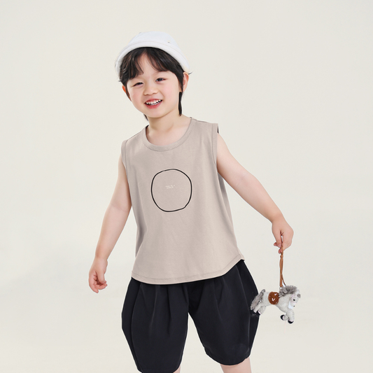 サークルプリントコットンタンクトップ