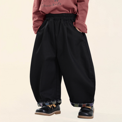 カラフルチェック巻き裾パンツ