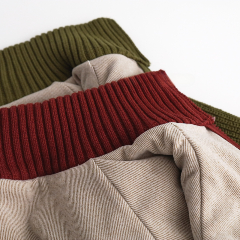 リブ編み綿100%カーディガン