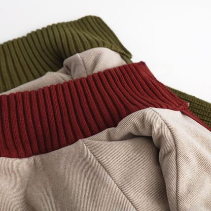 リブ編み綿100%カーディガン