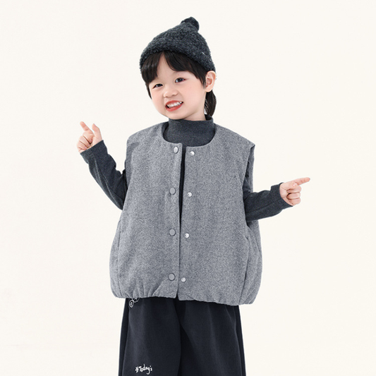 中綿入りスナップボタンベスト