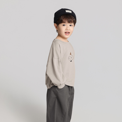シンプルプリント純綿ロングTシャツ