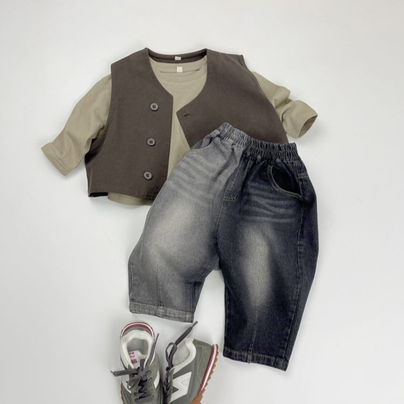 アシンメトリー純綿ベスト