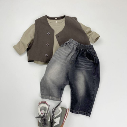 アシンメトリー純綿ベスト