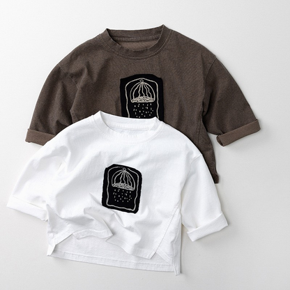 純棉長袖Tシャツ