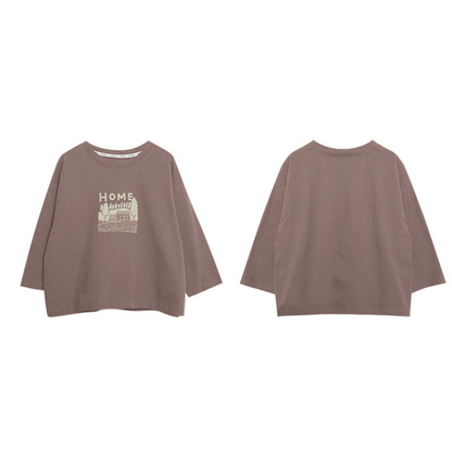 家イラスト長袖Tシャツ