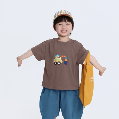 ポップ色プリント半袖T