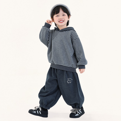 グレー裏ボアバルーンパンツ